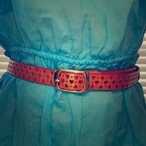 Heart Pattern Hollow Out Wide Leather Belt